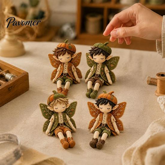 Handmade Fairy Boy Doll Set Boys Patchwork DIY Kit, Fabric Sewing Make 4 Family Weekend Activity Kits Boys, Craft Kit for Adults, Gift, Home Tabletop