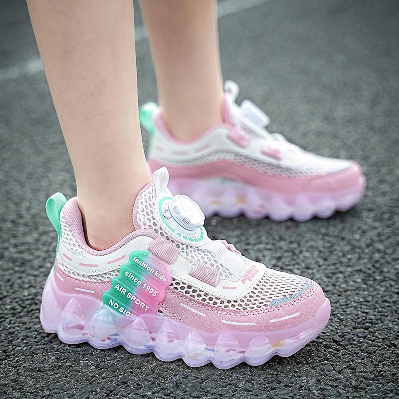 Middle and Large Children's Shoes Spring and Summer Sports 2025 Children and Girls Sports Shoes Classmates Foreign Trade Girls Face New Hollow