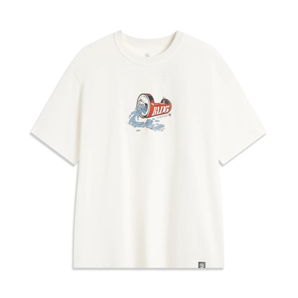 Li Ning Basketball Series Bad Five Letter Round Neck Versatile Breathable Casual Loose Short Sleeve T-Shirt Men Tops AHSV653-1