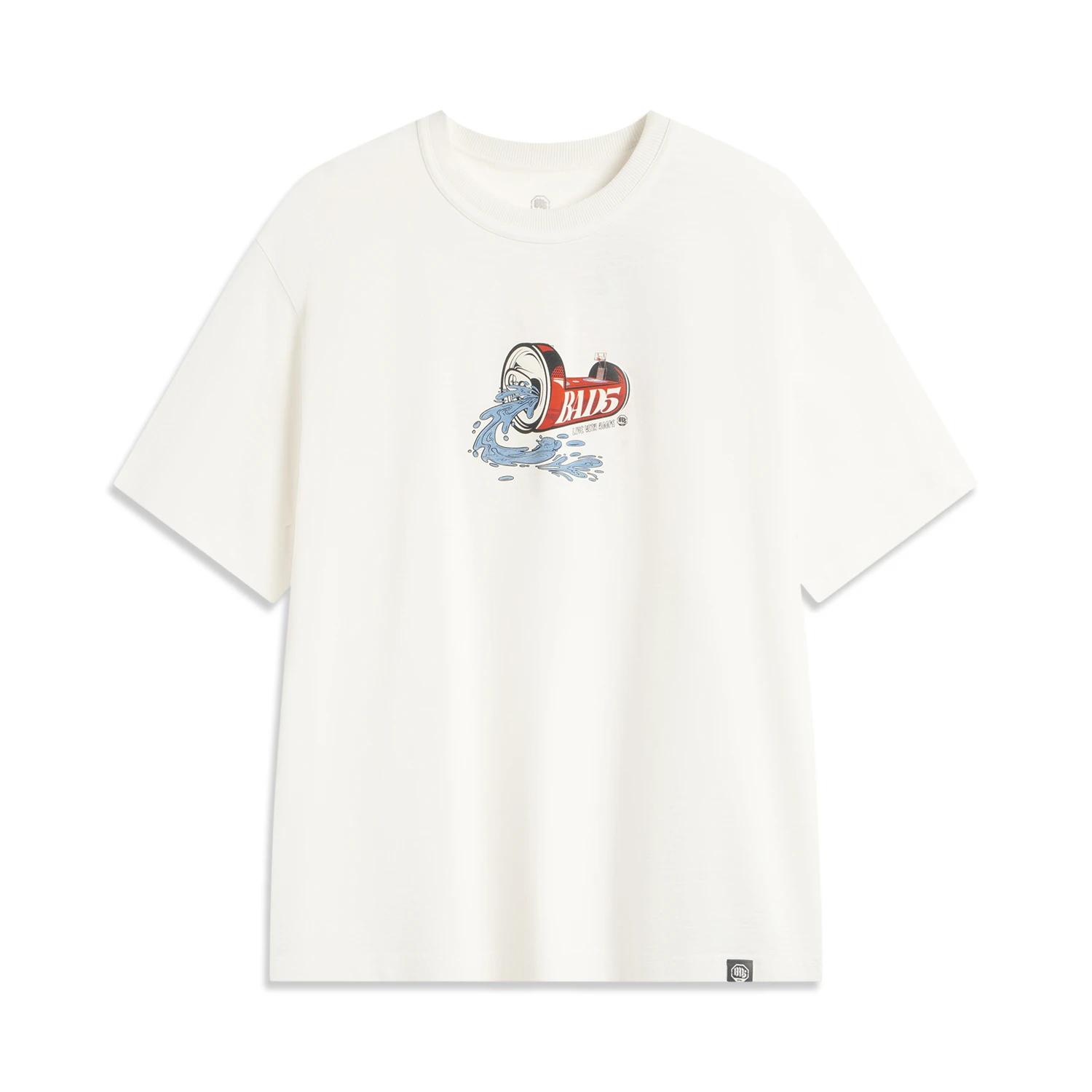 

Li Ning Basketball Series Bad Five Letter Round Neck Versatile Breathable Casual Loose Short Sleeve T-Shirt Men Tops AHSV653-1 3XL