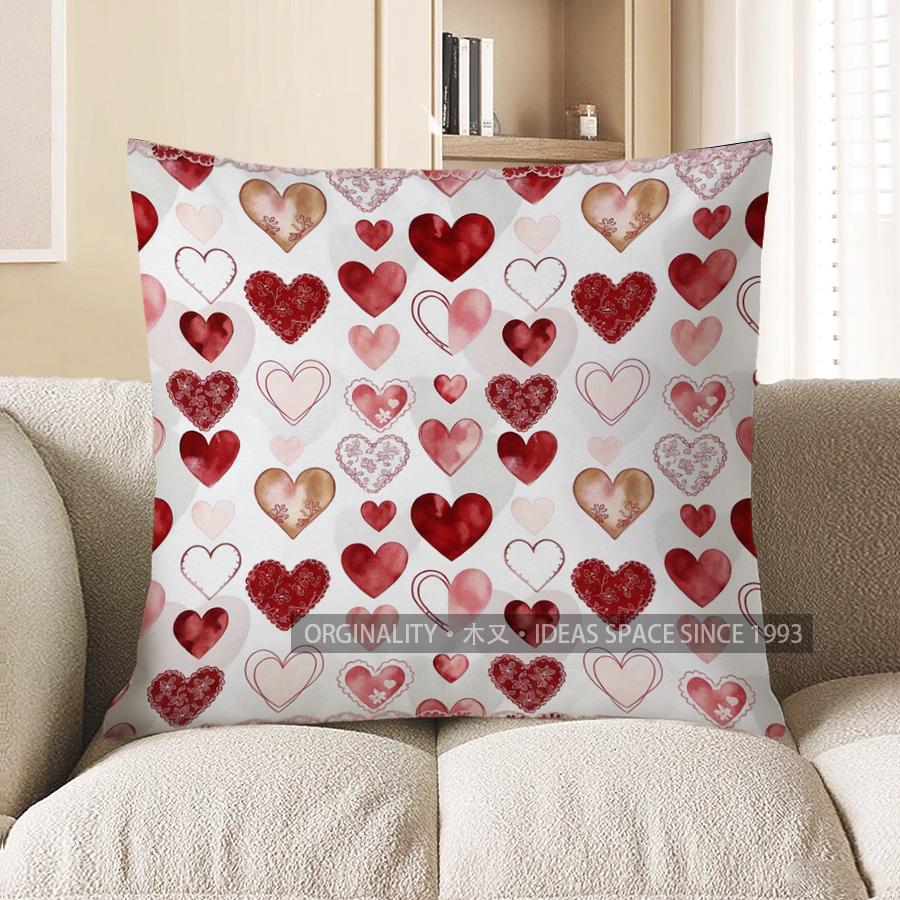 

2D Heart-Shaped Patterns For A Cozy Home Decor Pattern Cushion Cover Suitable For Sofa Bedroom Car Pillow Cover 40x40cm