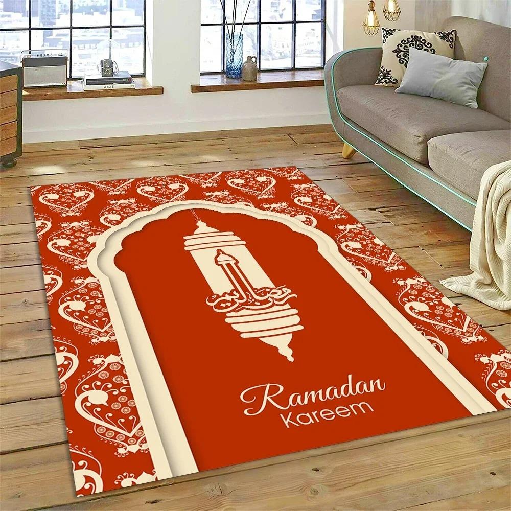 Muslimischer Islam Gebetsteppich zur Wohnzimmerdekoration Teppiche Zuhause Sofa Kaffeetisch Rutschfest Schlafzimmer Bettseite Bodenmatte Waschbar