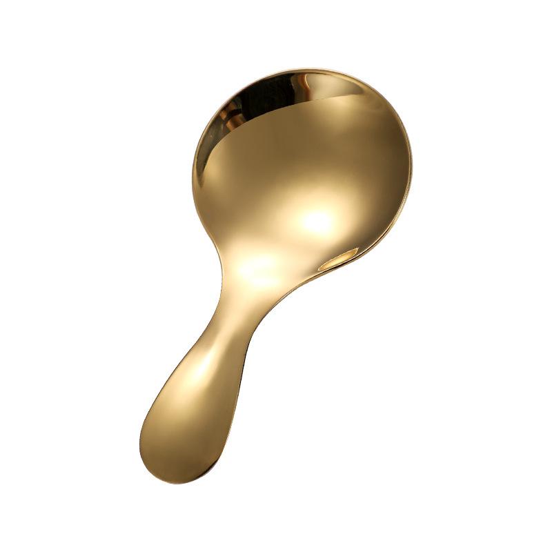 Linguriță Drăguță din Oțel Inoxidabil cu Mâner Scurt, Aurie, pentru Înghețată, Ceai, Cafea, Linguriță pentru Copii, Linguriță pentru Condimente de Bucătărie