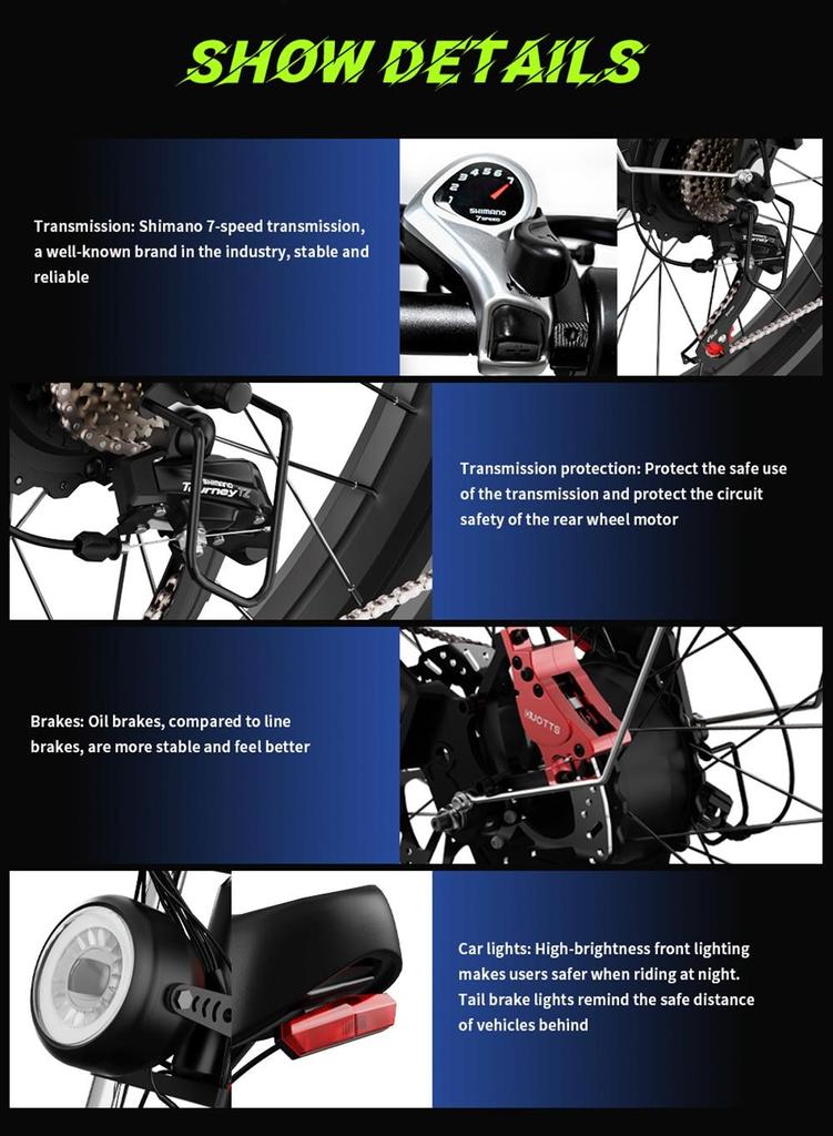 DUOTTS N26 Electric Bike, 750W*2 Motors, 55km/h Max Speed, 26*4.0' Inflatable Tires, 48V 20Ah Samsung Battery, 120-150km Range, Shimano 7-Speed