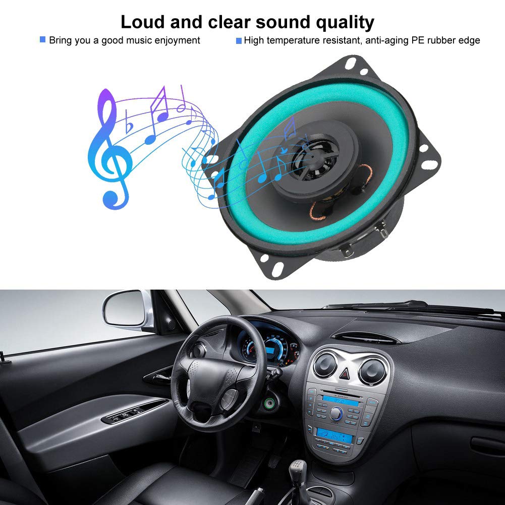 2pcs Car Audio Speakers 4 Inch 100W Car Audio Speakers Car Tweeter Car Speakers Vehicle Door Music Audio Speakers Black Green