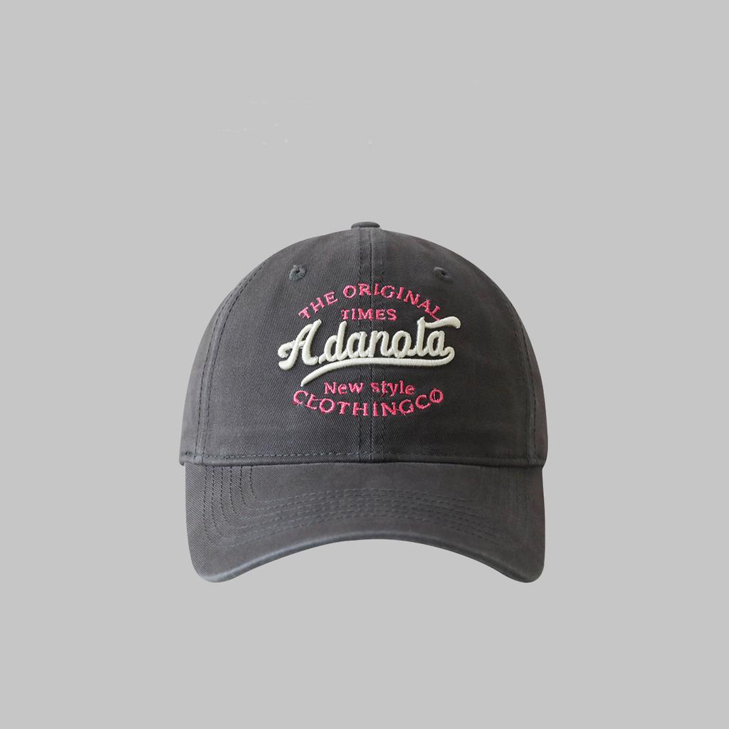 Embroidered letter baseball cap, three-dimensional retro fashionable soft top duckbill cap, adjustable for men and women