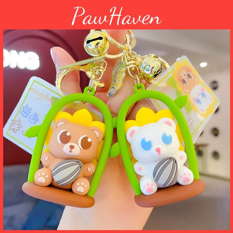 Unique Sunflower Keychain Pvc Dropping Glue Doll Bag Hanging Decoration Wholesale