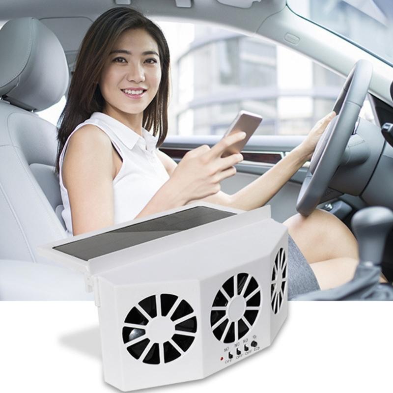 USB/Solar Powered Car Fan Auto Front Rear Window Solar Ventilator Car Air Vent Exhaust Cooling Fan Radiator