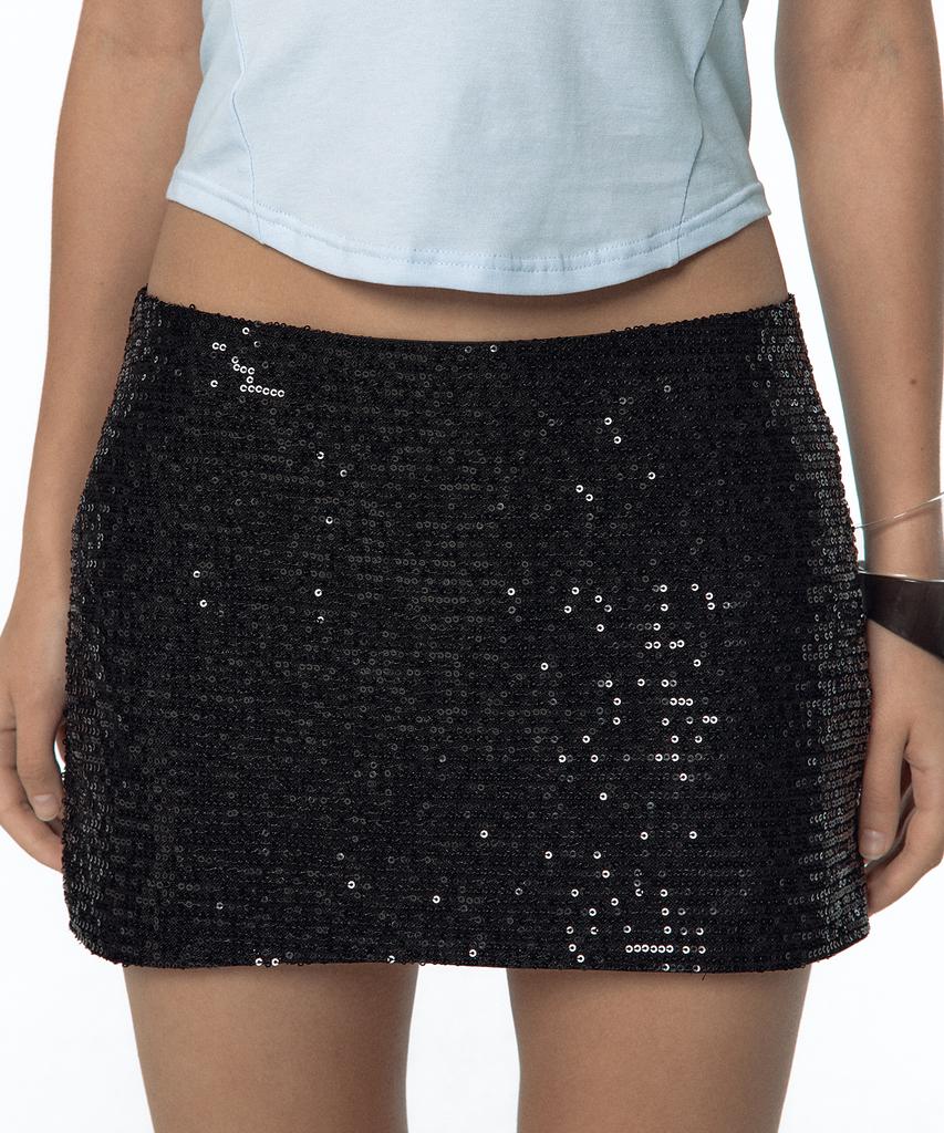 Kasiko Spangle Mini Skirt Black
