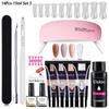 UNKIO 14/11Pcs Poly Extension Gel Set with UV LED Lamp Quick Building Gel for Nail Extensions
