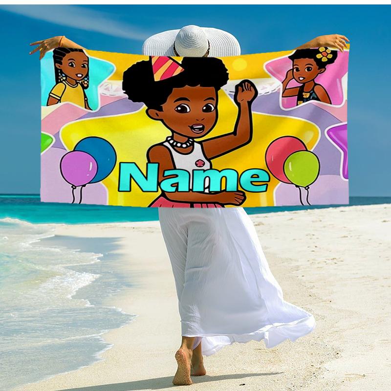 Custom Name Ultra-Soft Beach Towel with Gracie's Corner Theme,Ideal for Pool - Camping, Diving - Perfect Travel Essential, Vibrant Beach Towel.