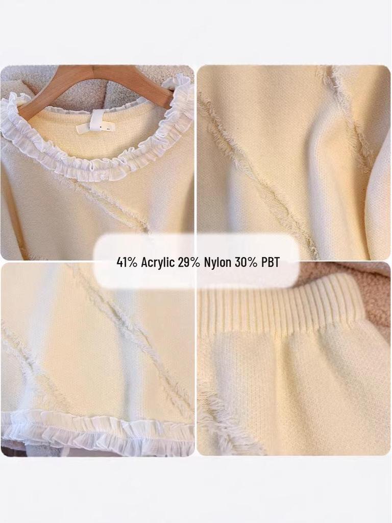 Plus Size Hollow Knit Sweater & Short Skirt Set - Winter 2025 Collection, Sweet Style for Sizes 130-320.