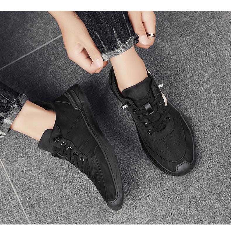 2024 Korean Style Cloth Low-Top Casual Men's Board Shoes: Rainproof, Youth Travel Sneakers for Spring/Autumn