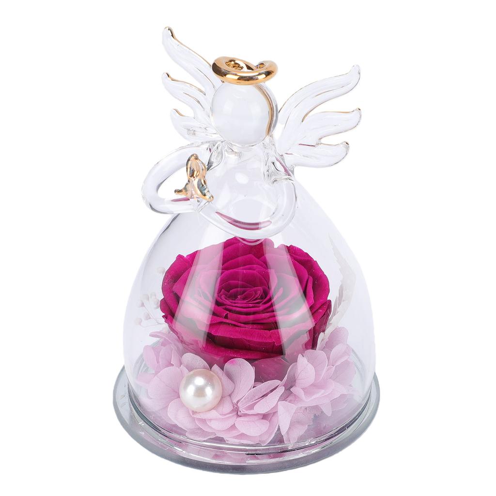 Eternal Flower in Glass Dome for Women Forever Real Preserved Rose for Valentine Anniversary Birthday Gift Purple