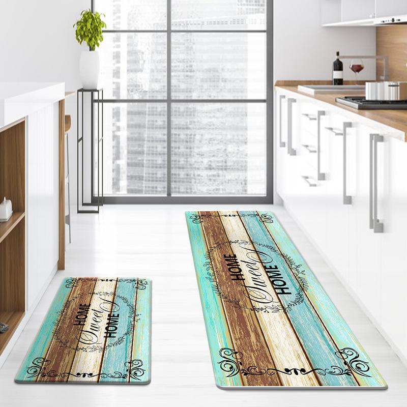 Lange PU Leder Küchenbodenmatten Eingangstürmatte Eingangsbereich Bodenmatten Zuhause Küche Wasserdicht und Ölfest Bodenteppiche