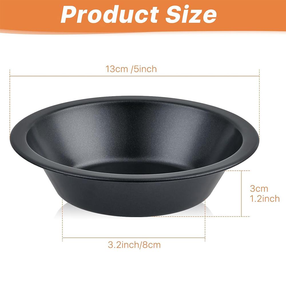 LMETJMA Mini Pie Pans Carbon Steel Pie Pans Nonstick Small Pie Tins Round Bread and Meat Pie Tins for Cake Bread Dessert