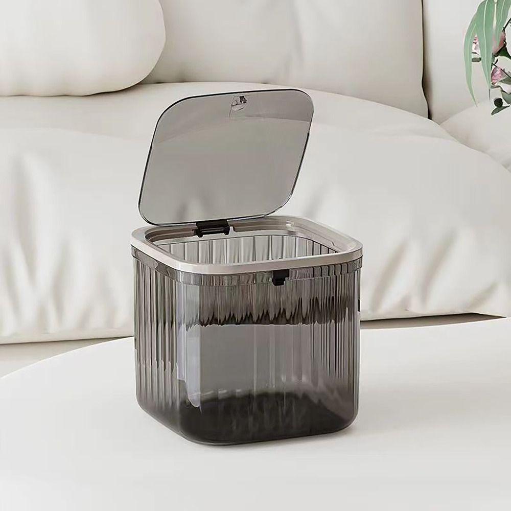 Transparent Waste Bins Plastic Storage Box Convenient Desktop Trash  Office Supplies