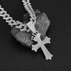 Full Diamond Crown Cross Pendant Eco-Friendly Electroplating Alloy Diamond-Set Cuban Necklace Jewelry
