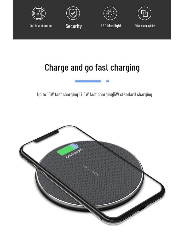 15W Wireless Charger Compatible with Apple & Samsung, 10W Desktop K8 Aluminum Alloy Charger