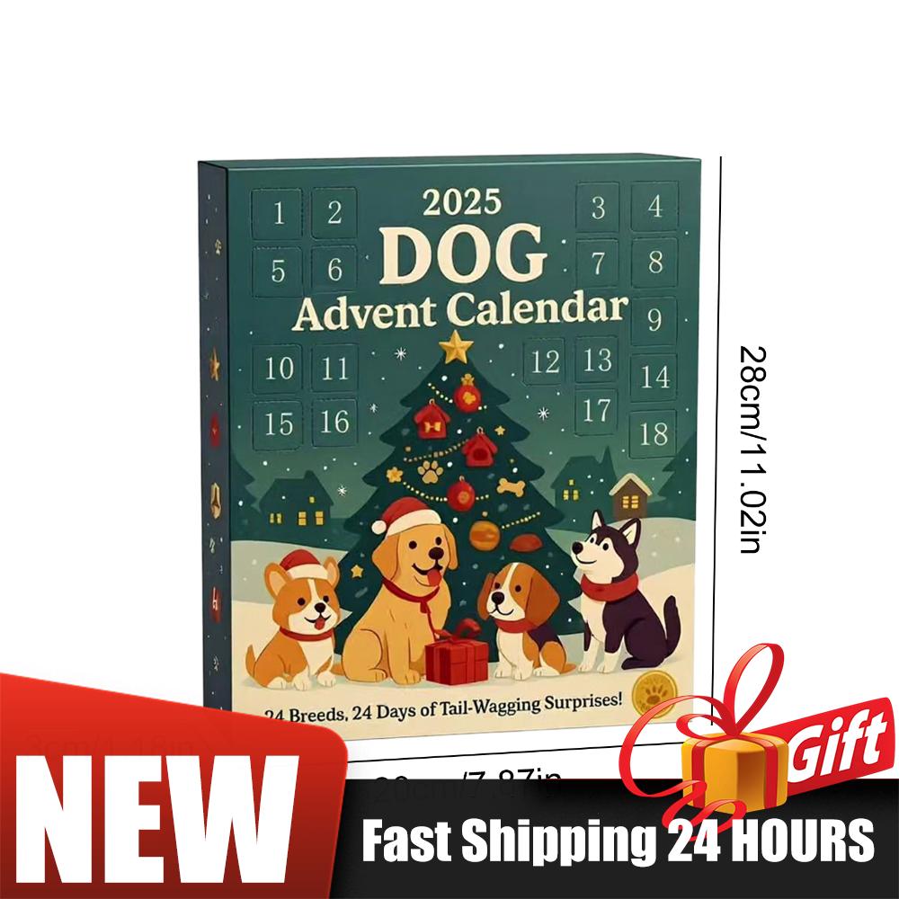 1/2Set Dog 24 Days Christmas Countdown Calendar Ornaments Christmas Advent Calendar Hanging Pendant Funny Gift for Dog Lovers