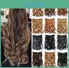 Extensões de Cabelo Feminino Luxuosas Longas Onduladas Peça de Cabelo Sintético 45cm Para Elegância Sem Esforço