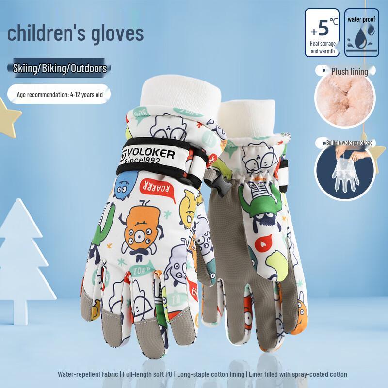 Tingbai Kids Waterproof Winter Gloves