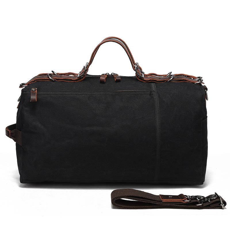 Classic Waxed Canvas Travel Bag Europe and The United States Solid Color Outdoor Single Shoulder Luggage Storage Bag