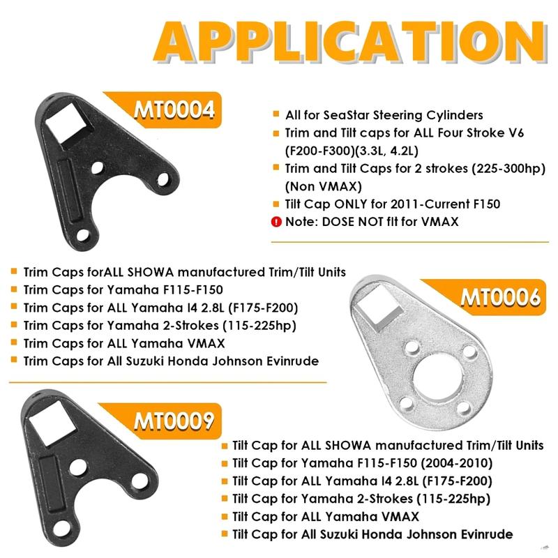 MT0004 MT0006 MT0009 Outboard Trim/Tilt Pin Wrench Tool Set For Suzuki Johnson Yamaha Evinrude All Seastar Hydraulic End Caps