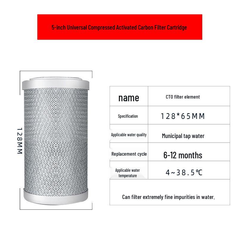 5-Inch CTO Compressed Carbon Cartridge Pre-filter for Water Purifier