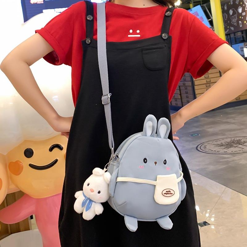 Sommer Süße Handy Tasche Japanische Leinwand Umhängetasche Damen Kleine Frische Mädchen Mini Cartoon Hase Umhängetasche