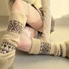 Sweet Christmas Leg Warmers Knitted Leg Sleeves Harajuku Long Leg Socks Winter Warm Boot Cuffs Toppers for Womens Girls