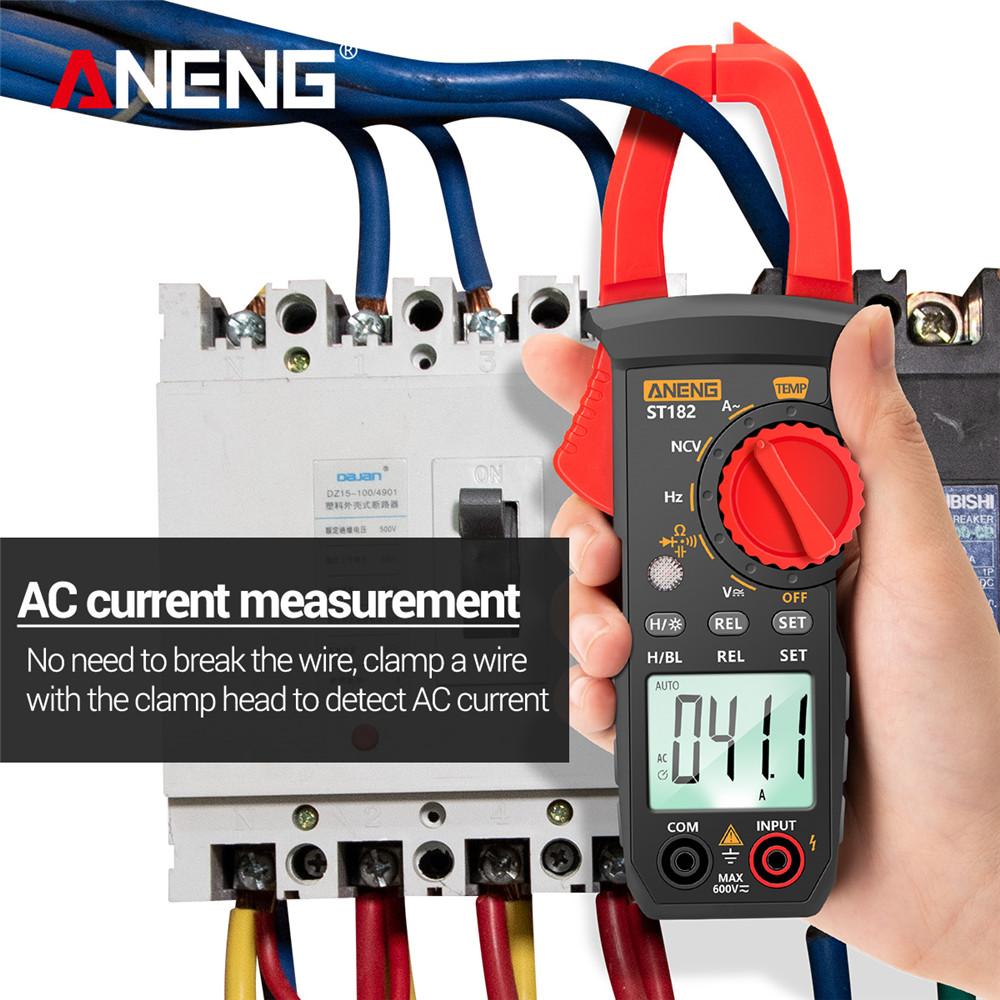 Portable High Precision Digital Multimeter Clamp Meter ANENG ST182 AC Current DC/AC Voltage Ammeter Voltages Tester Amp Hz Capacitance NCV Ohm Test