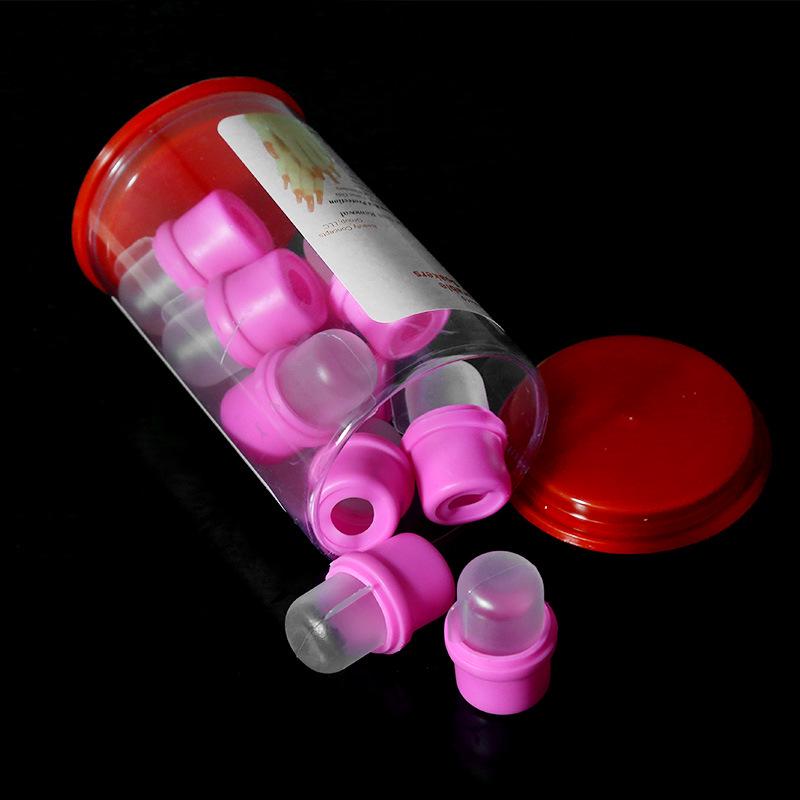 Nail Art Gel Polish Remover Silicone Clips - 10pcs Finger Sleeves & Soak Off Pads