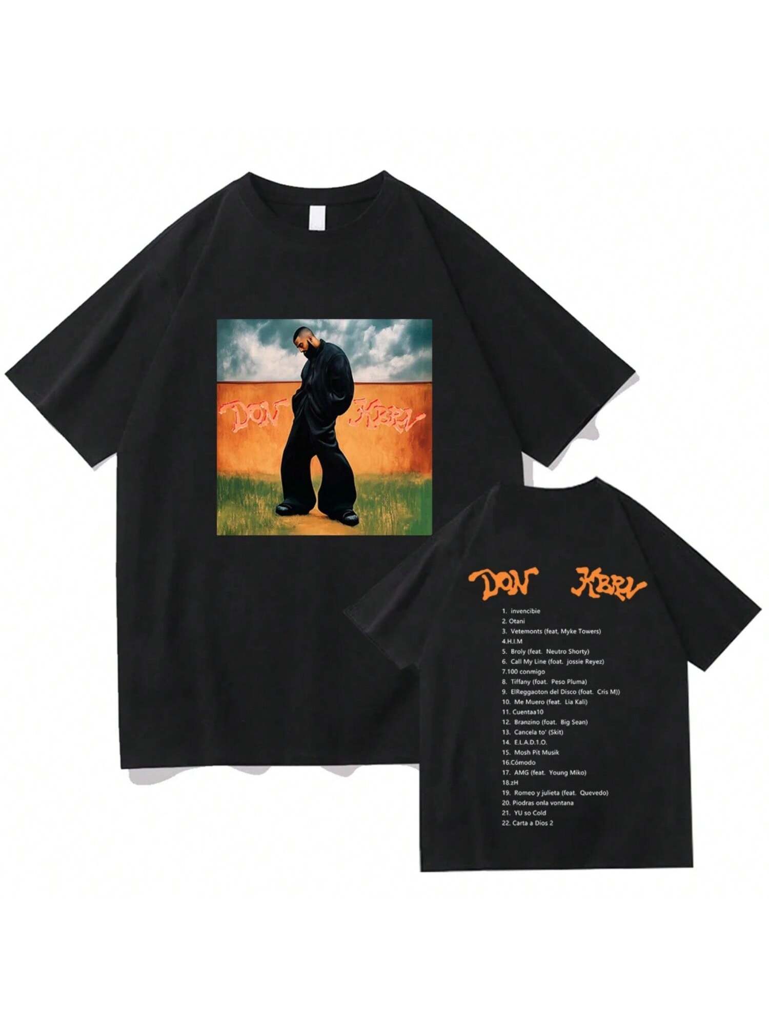 

New 2025 Album DON KBRN Tshirts Singer Eladio Carrión T-Shirt Cotton Round Neck Male T Shirt Hip Hop Unisex Streetwear Men Tees XXXXXL