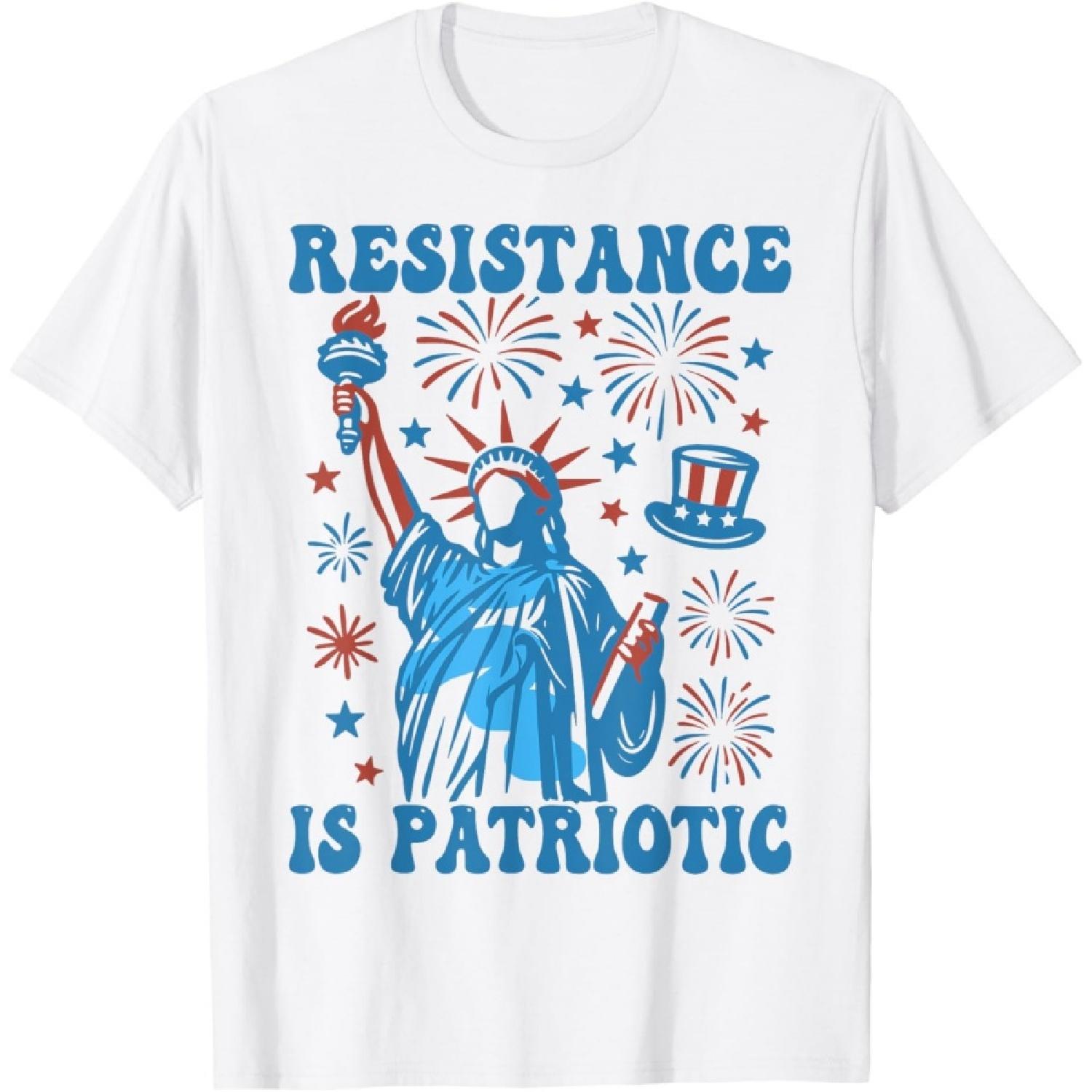 Resistance Is Patriotic Statue Of Liberty 17th July Protests T-Shirt XXXXXL белый