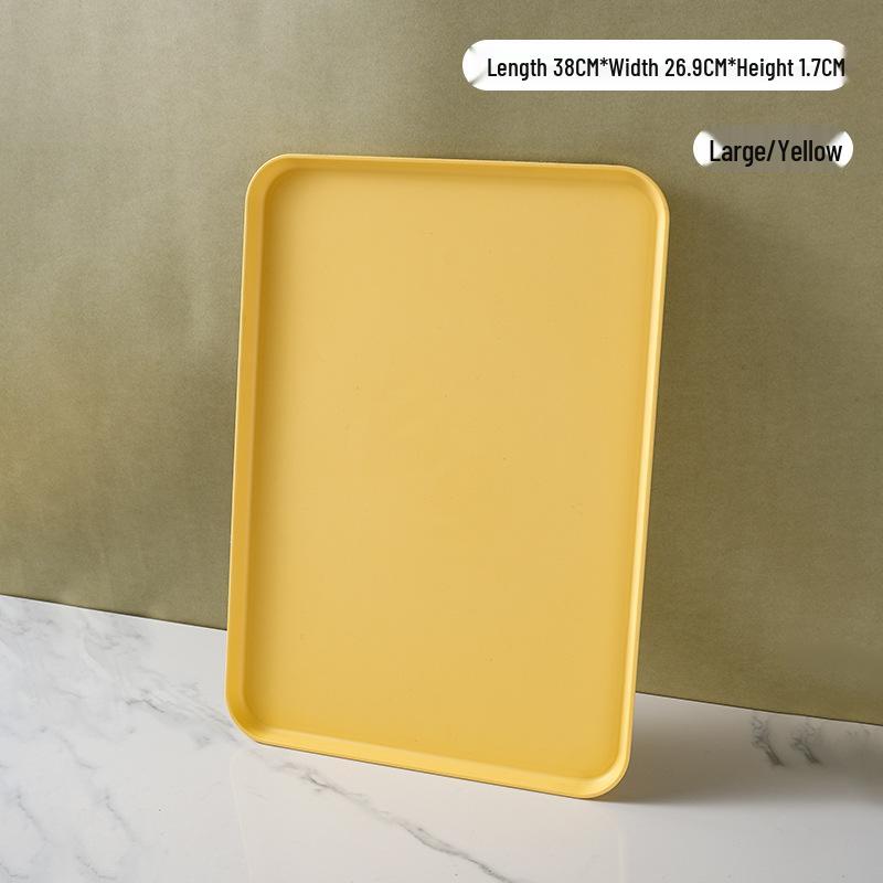 Rectangular Plastic Tea and Snack Tray for Home, Hotel, or Restaurant Use