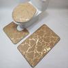 3Pcs/Set Non-slip Toilet Carpet Quick Dry Polyester Marble Toilet Lid Cover Bathroom Rug for Home