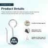 Urbanred Iron Curtain Track Hooks, S-Shape, Set of 60, Heavy-Duty Metal Ceiling Curtain Track Hooks for Track Systems, Rust-Resistant Curtain Hooks