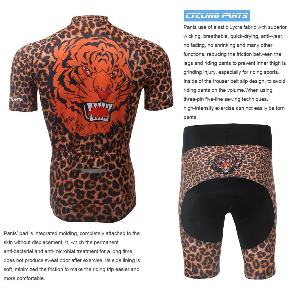 Summer Riding Bicycle Cycling Clothing Set Leopard with Tiger Print Sport Jerseys Bicycle Clothes