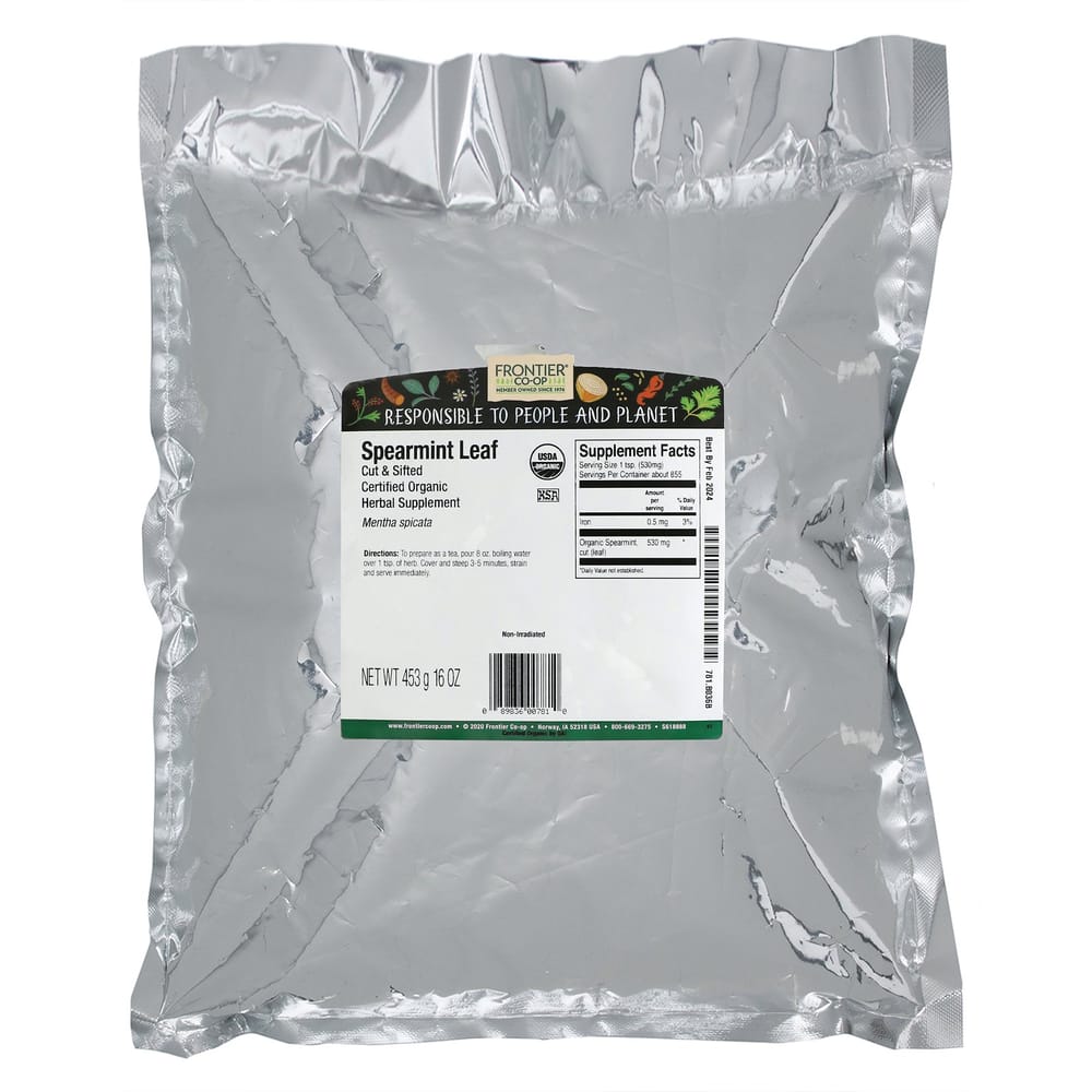 Frontier Natural Products Cut & Sifted Spearmint Leaves, 453g (16oz)