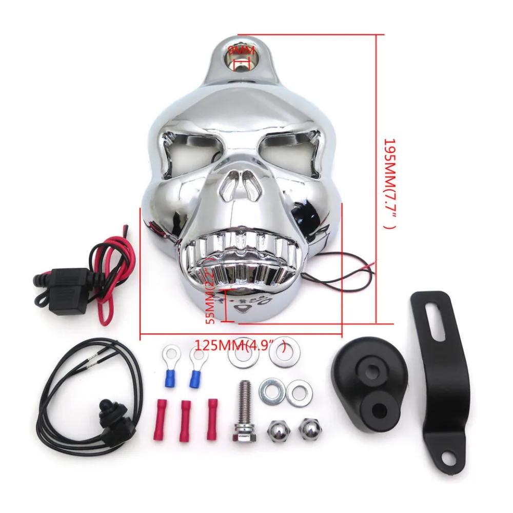 Motorcycle Skull Horn Cover for Harley Davidson Sportster Softail Big Twins V-Rods Stock Cowbell 1992-2020 Aftermarket Accessory