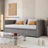 Upholstered Bed Extendable Sofa Bed 90/180x200cm with Slatted Frame, Multifunctional Bed Made of Skin-Friendly Velvet Fabric