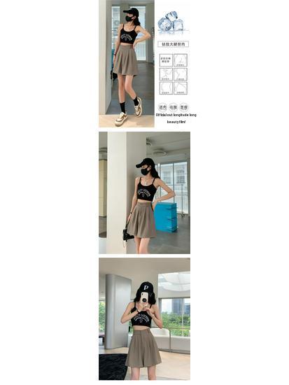 Women's Black High-Waist Wide-Leg Casual Shorts - Slim Fit, Anti-Exposure, Autumn Style, Small Size