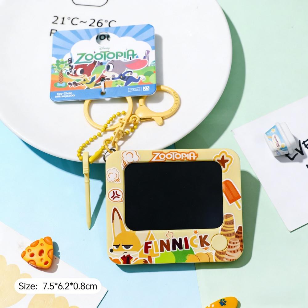 Genuine Zootopia Drawing Board Keychain for Girls Judy Nick Erasable Writing Pad Toy Keychain Clip Birthday Party Favor