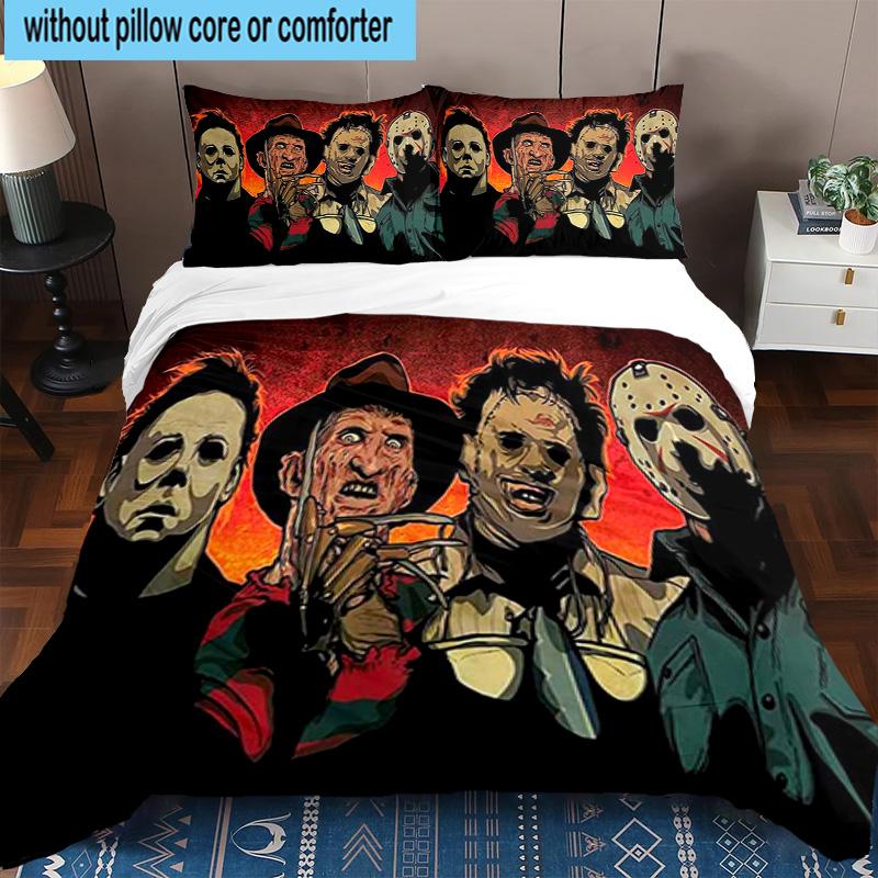 3PCS Halloween Horror Night 3pcs Bedding,Including 3PCS Duvet Cover And 2pcs Pillowcases Perfect for Christmas,Ideal for Bedroom, Dormitory