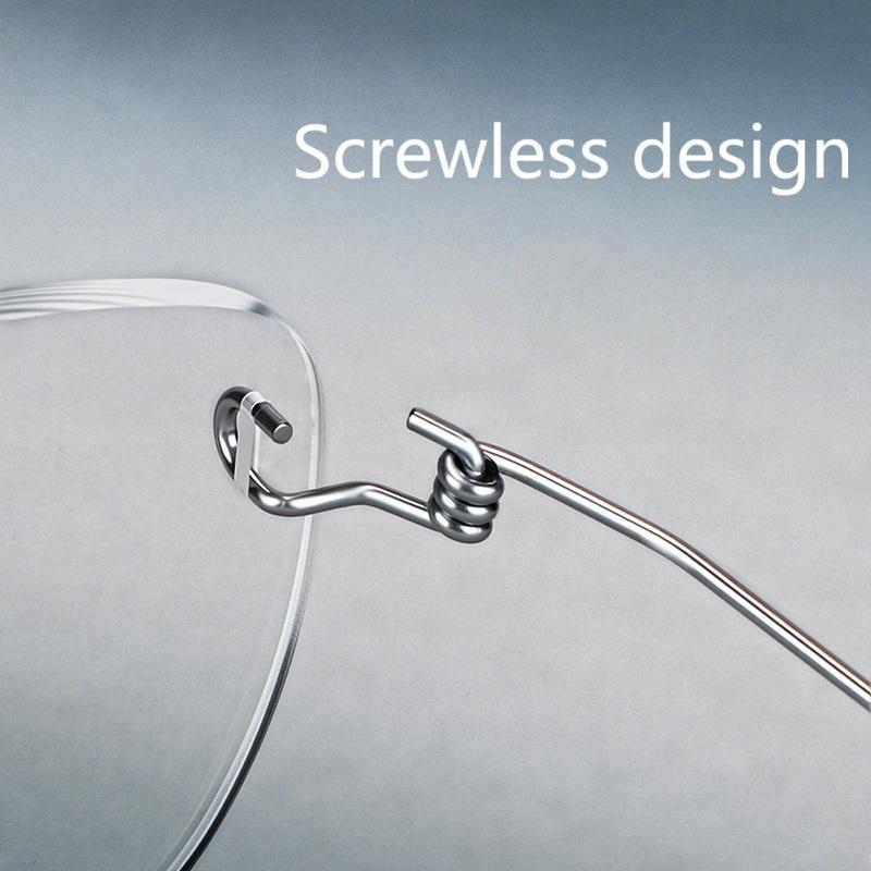 Denmark Brand Style Frameless Eyeglass Frame No Screws Ultra Lightweight Rimless Glasses Small Square Eyewear Customize Glasses