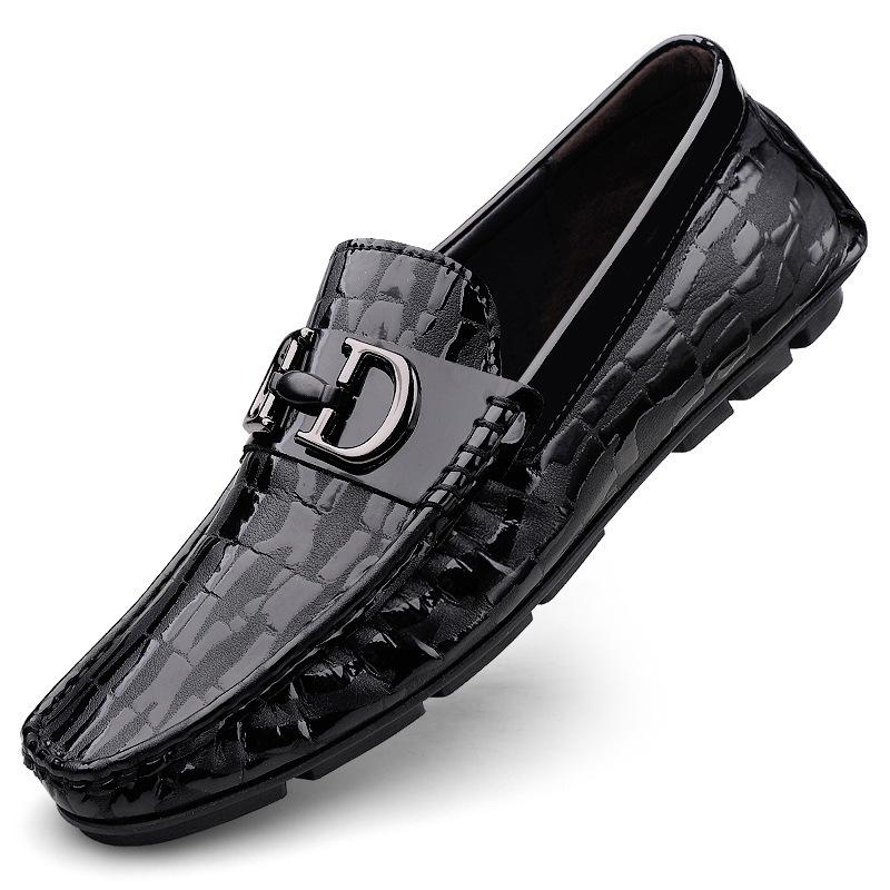 Macacão de sapatos de couro tamanho grande Sapatos Doudou couro genuíno estilo britânico sapatos casuais para dirigir
