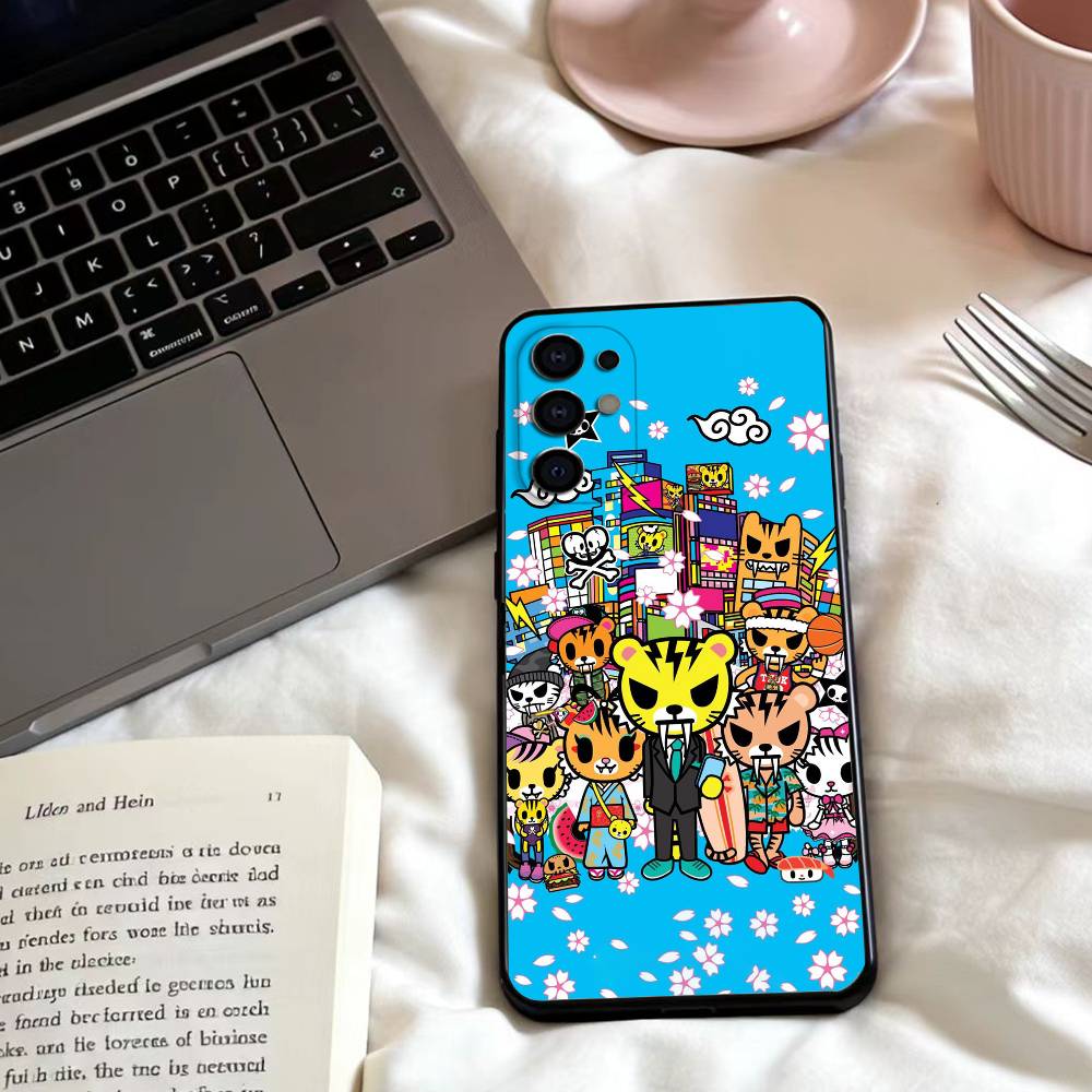 Sweet Edgy Vibe T-Tokidoki Art Phone Case For Samsung S25,24,23,22,30,21,10,9,Ultra,Plus,Lite,FE,4,5 G Soft Black Case