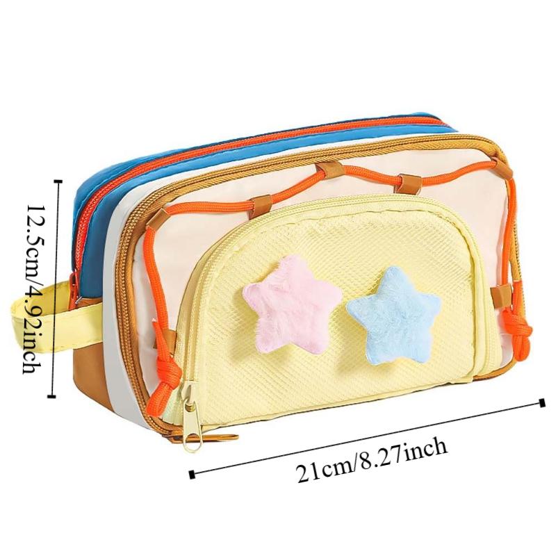 7 Multilayer Y2K Star Stationery Bag Desktop Storage Ins Pencil Pouch Kids Children