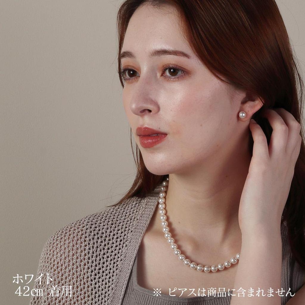 [VOTRE COUTURE] Pearl Necklace Grand Premium Pearl Necklace 42cm 8mm Women's White x Silver 10-Year Brand Warranty